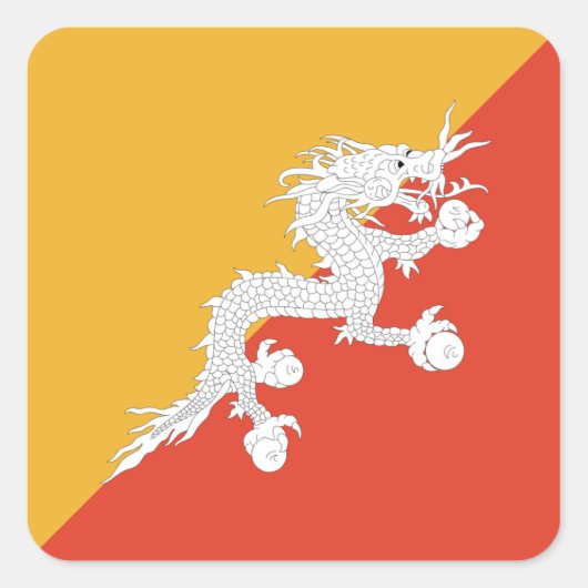 Bhutan Vlag Sticker (Voorkant)