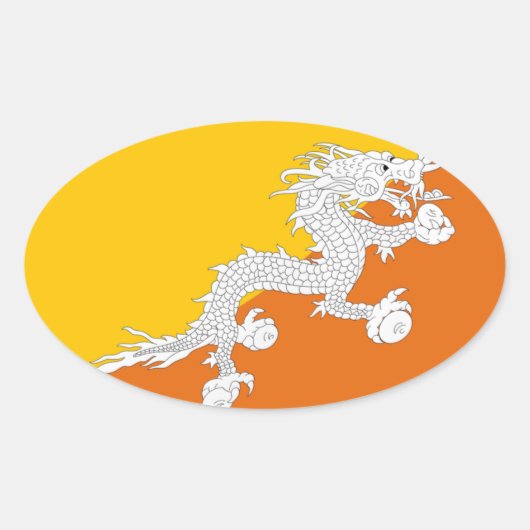 Bhutan Vlag Sticker (Voorkant)