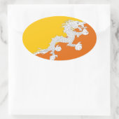 Bhutan Vlag Sticker (Tas)