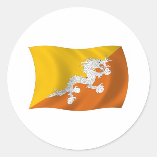 Bhutan Vlag Sticker (Voorkant)