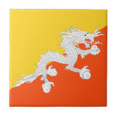 Bhutan vlag tegeltje (Voorkant)