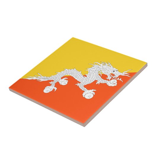 Bhutan vlag tegeltje (Zijkant)