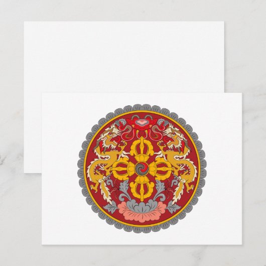 Bhutan wapenschild briefkaart (Voorkant / Achterkant)