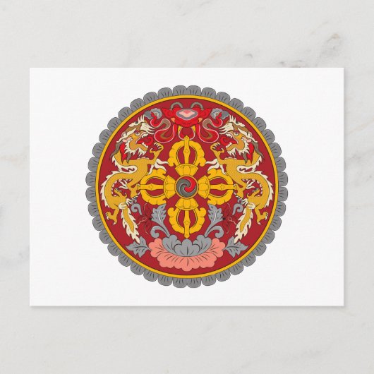 Bhutan wapenschild briefkaart (Voorkant)