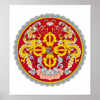 Bhutan - wapenschild poster