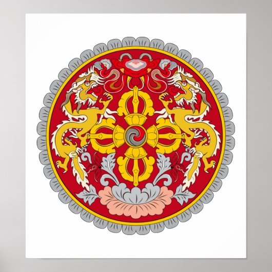 Bhutan - wapenschild poster (Voorkant)