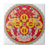 Bhutan wapenschild tegeltje (Voorkant)