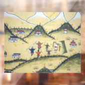 Bhutanees huis met boogschilderijen - Bhutan Raamsticker (Vel 2)