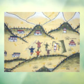 Bhutanees huis met boogschilderijen - Bhutan Raamsticker (Vel 3)