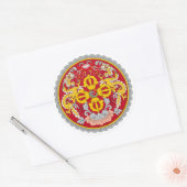 Bhutanees nationaal embleem, Bhutan Ronde Sticker (Envelop)