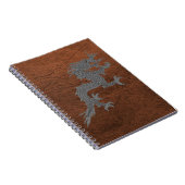 Bhutanese draak over leder notitieboek (Rechterzijde)