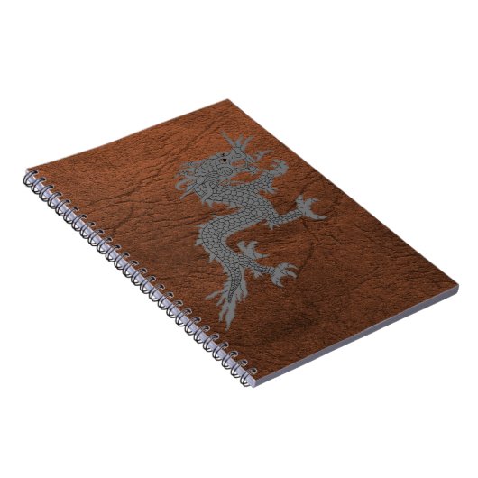 Bhutanese draak over leder notitieboek (Rechterzijde)