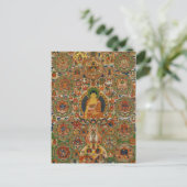 Bhutanese schilderde complete mandala briefkaart (Staand voorkant)