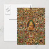 Bhutanese schilderde complete mandala briefkaart (Voorkant / Achterkant)