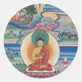 Bhutanese schilderde complete mandala ronde sticker