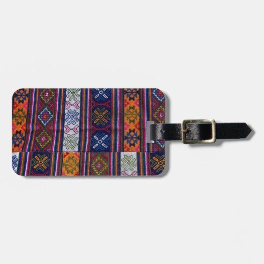 Bhutanese textielstof bagagelabel (Voorkant horizontaal)