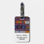 Bhutanese textielstof bagagelabel (Achterkant verticaal)