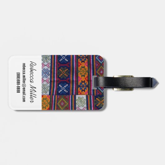 Bhutanese textielstof bagagelabel (Achterkant horizontaal)