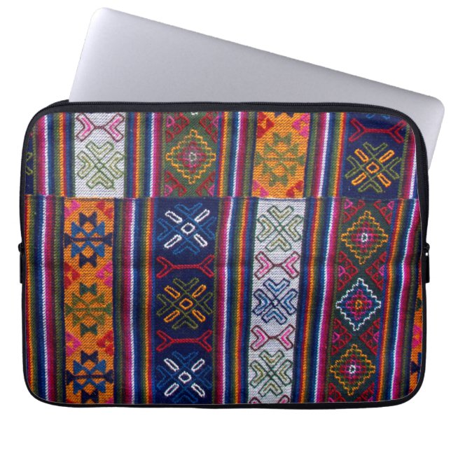 Bhutanese textielstof laptop sleeve (Voorkant)