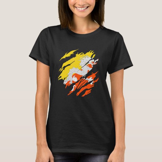 Bhutanese vlag Bhutan 2 T-shirt (Voorkant)