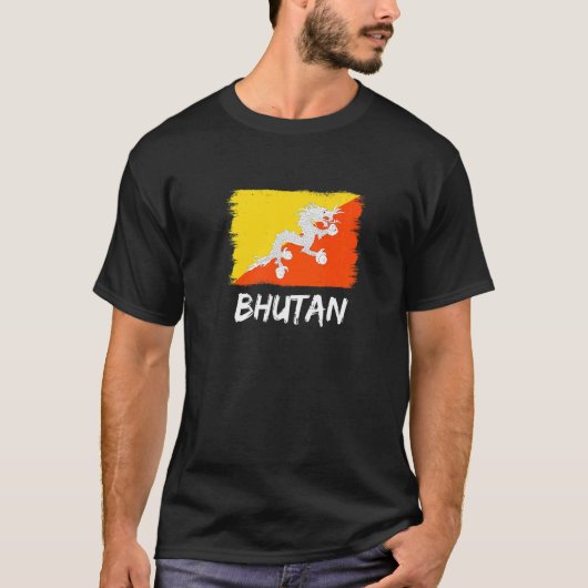 Bhutanese vlag Bhutan T-shirt (Voorkant)