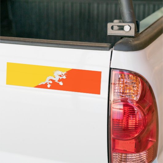 Bhutanese vlag (Bhutan) (Thunder Dragon) Bumpersticker (Op Truck)