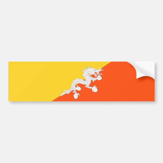 Bhutanese vlag (Bhutan) (Thunder Dragon) Bumpersticker (Voorkant)