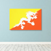 Bhutanese vlag (Bhutan) (Thunder Dragon) Canvas Afdruk (Insitu (Houten vloer))