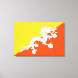 Bhutanese vlag (Bhutan) (Thunder Dragon) Canvas Afdruk