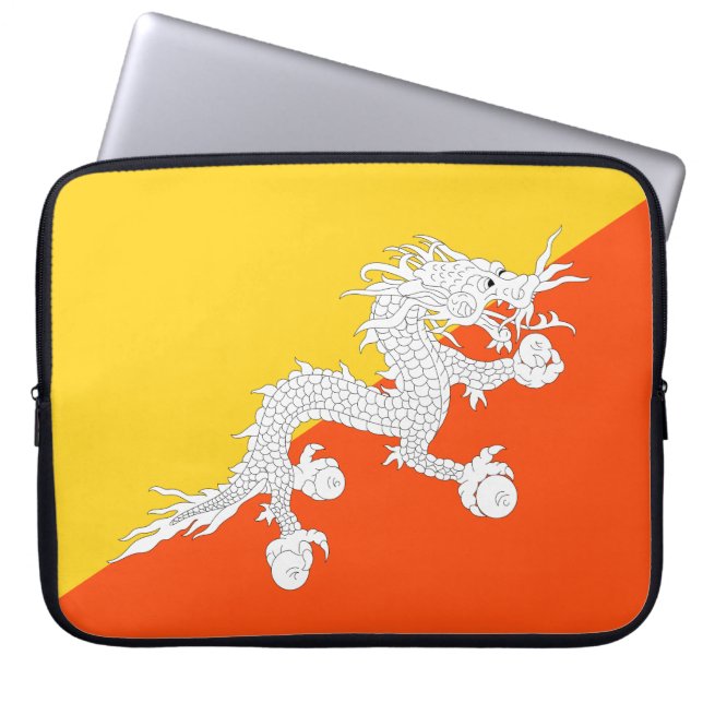 Bhutanese vlag (Bhutan) (Thunder Dragon) Laptop Sleeve (Voorkant)