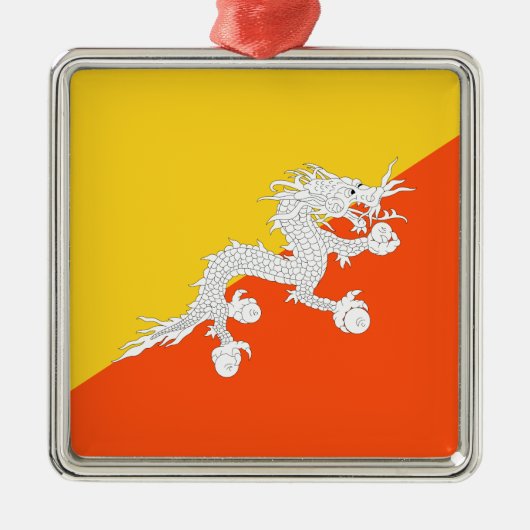 Bhutanese vlag (Bhutan) (Thunder Dragon) Metalen Ornament (Voorkant)