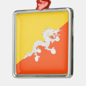 Bhutanese vlag (Bhutan) (Thunder Dragon) Metalen Ornament (Links)