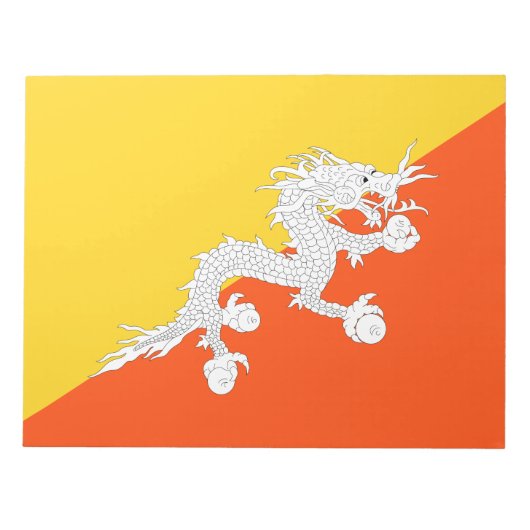 Bhutanese vlag (Bhutan) (Thunder Dragon) Notitieblok (Voorkant)