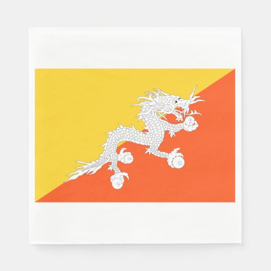 Bhutanese vlag (Bhutan) (Thunder Dragon) Servet (Voorkant)