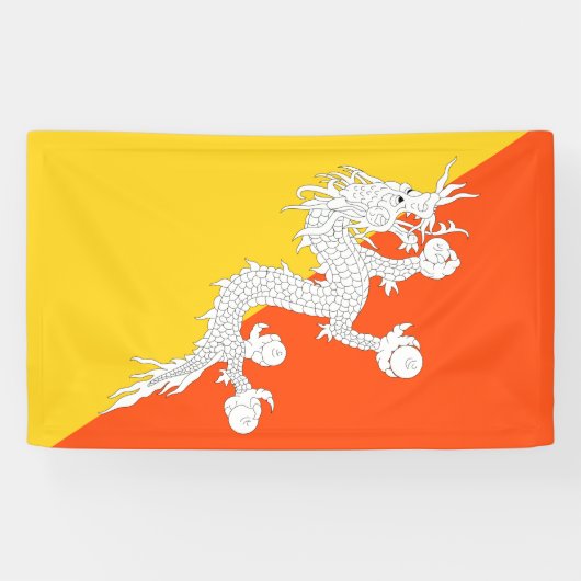 Bhutanese vlag (Bhutan) (Thunder Dragon) Spandoek (Horizontaal)