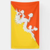 Bhutanese vlag (Bhutan) (Thunder Dragon) Spandoek (Verticaal)