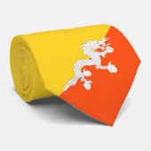 Bhutanese vlag (Bhutan) (Thunder Dragon) Stropdas (Opgerold)