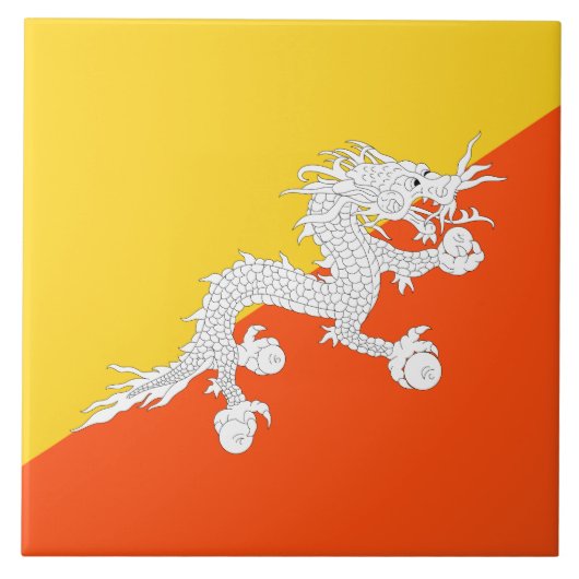 Bhutanese vlag (Bhutan) (Thunder Dragon) Tegeltje (Voorkant)