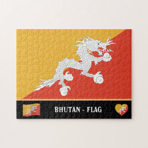 Bhutanese vlag & Bhutanesland / Bhutan dragon Legpuzzel