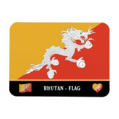 Bhutanese vlag & Bhutanesland / Bhutan dragon Magneet (Horizontaal)