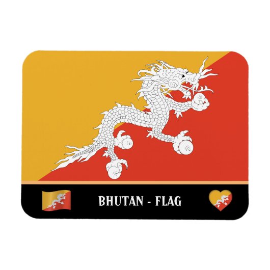 Bhutanese vlag & Bhutanesland / Bhutan dragon Magneet (Horizontaal)