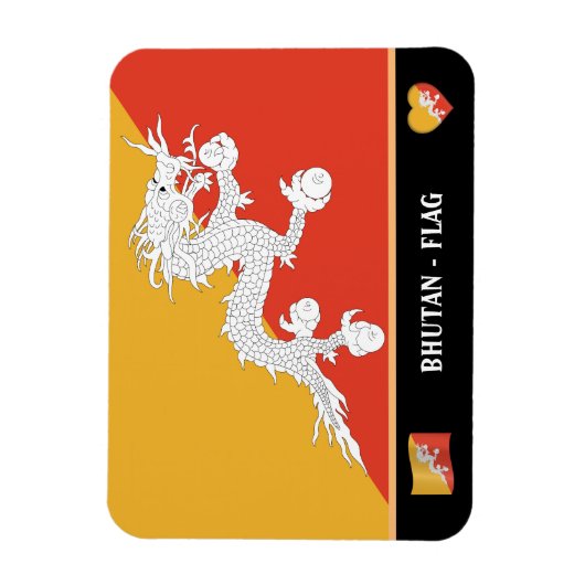Bhutanese vlag & Bhutanesland / Bhutan dragon Magneet (Verticaal)