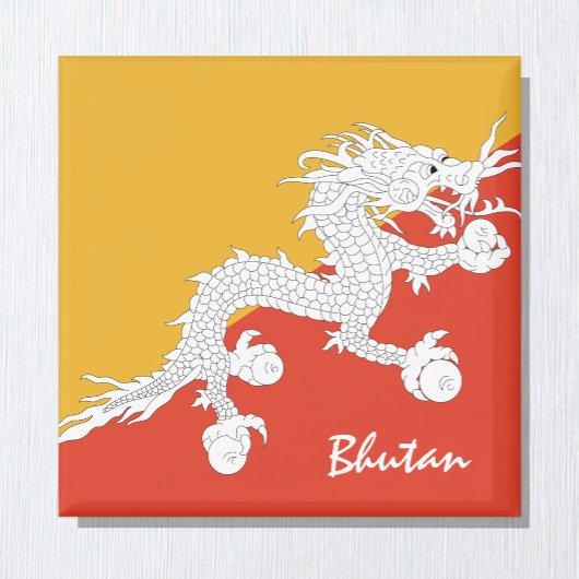 Bhutanese vlag en Bhutan-ventilatoren Magneet
