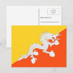 Bhutanese vlag, vlag van Bhutan Briefkaart