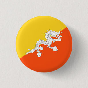 Bhutanese vlag, vlag van Bhutan Ronde Button 3,2 Cm