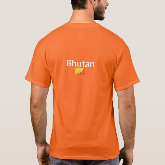 Bhutanese vlag, vlag van Bhutan T-shirt (Achterkant)