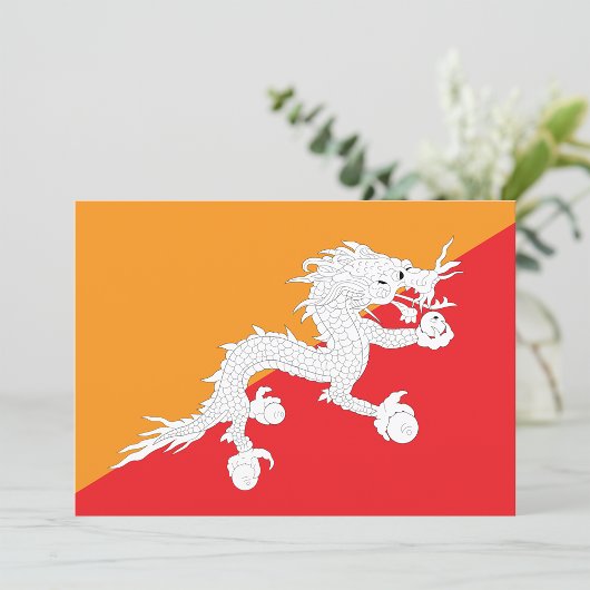 Bhutanese vlagontwerp met witte draak kaart