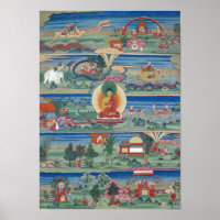 Bhutanesschilderd thanka van de Jataka Tales