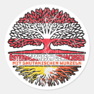 Bhutanisch Österreichisch Baum Ronde Sticker