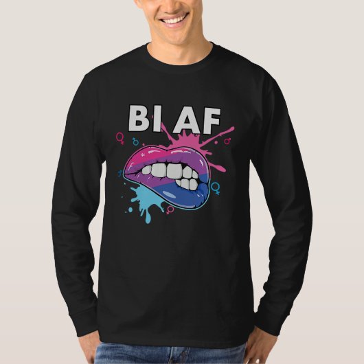 Bi AF Bisexual Rainbow Pride March Bisexuality LGB T-shirt (Voorkant)